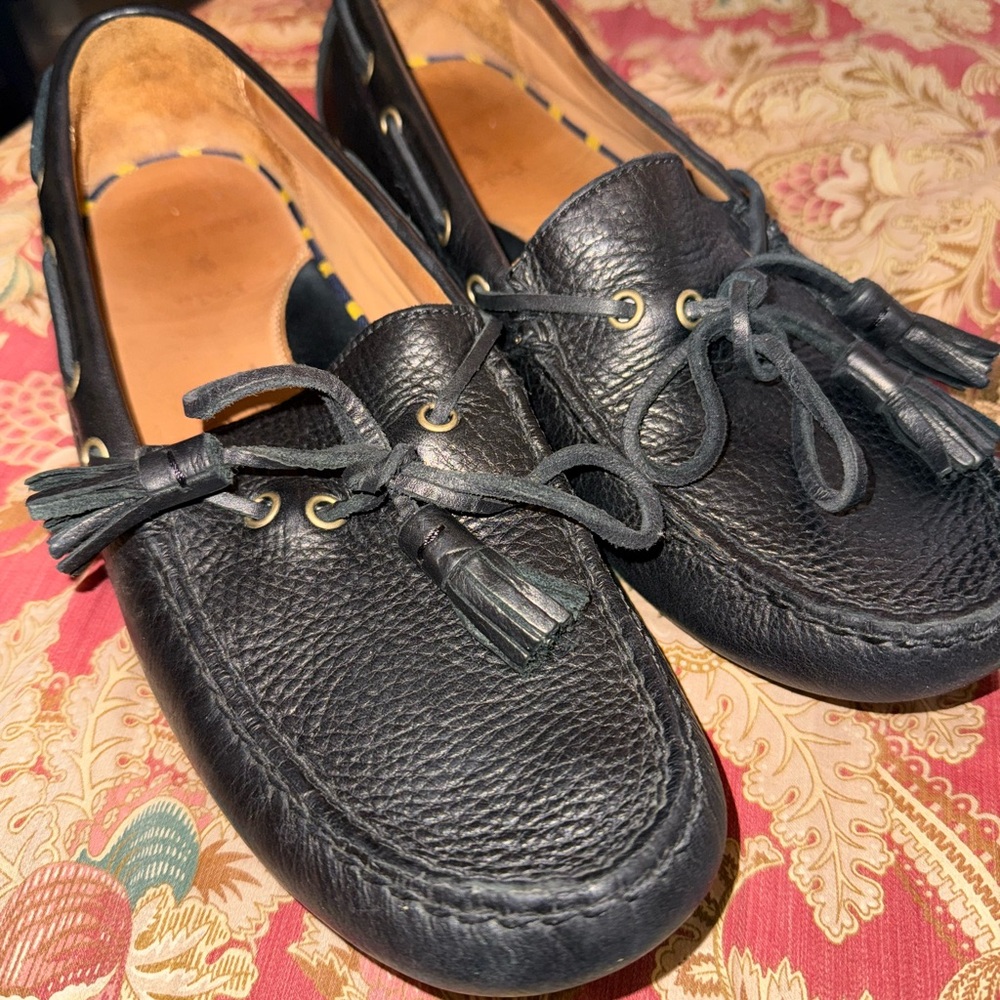 Polo by Ralph Lauren Black Leather Tassel Slip-Ons
